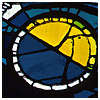 Darstellung der Sonne im zweiten Bild des Schöpfungsfensters der Trinitatiskirche